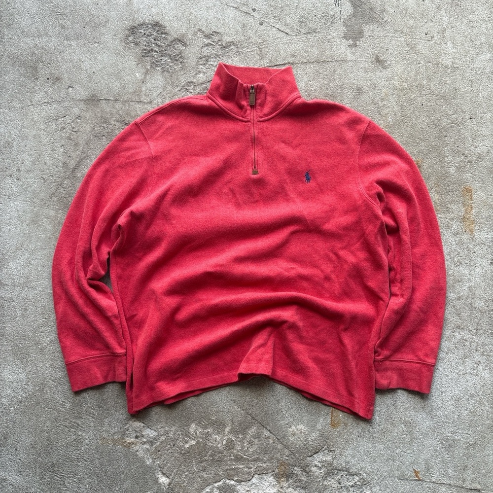 Ralph Lauren Red Zip quarter zip sweater